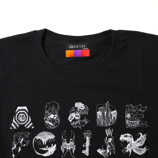 [EVANGELION] RADIO EVA TYPOGRAPHY OF EVA index T-Shirt black - Character  Goods